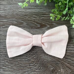 Light Pink Fabric Bow Hair Clip